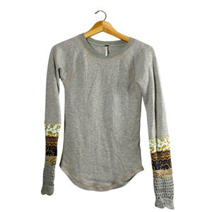 Free People In The Mix Jacquard Cuff Top S